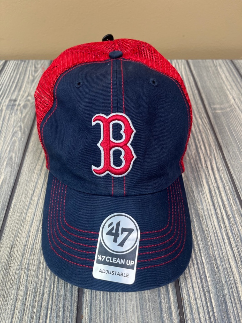 NEW 47 Brand Boston Red Sox B Logo Trucker Hat One Size Adjustable